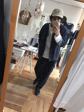 「THEE（シー）のアイテム（スウェット）」を使った、kenji sakaiさん（メンズ・175cm）の冬コーディネート