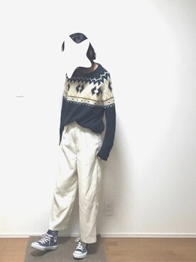 「アイラブCONVERSE」｜hanazoo＊さん（レディース・169cm）の冬コーディネート
