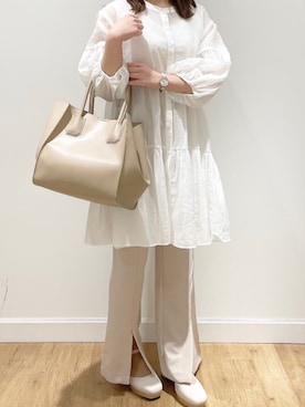 「MAJESTIC LEGON（マジェスティックレゴン）のアイテム（チュニック）」を使った、ゆんゆんさん（レディース・150cm）の春コーディネート