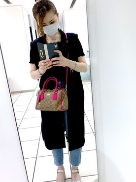 「OZOC（オゾック）のアイテム（デニムパンツ）」を使った、AIRIさん（レディース・161cm）の夏コーディネート
