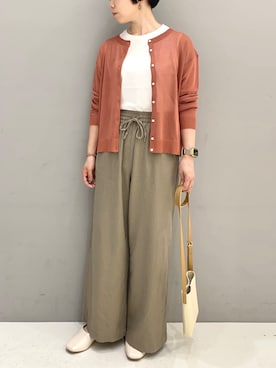 「CRAFT STANDARD BOUTIQUE（クラフトスタンダードブティック）のオーバーヒールスクエアミュール　＊◇（パンプス）」を使った、ふじやさん（レディース・161cm）の春コーディネート