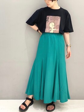 「SEVENDAYS=SUNDAY（セブンデイズサンデイ）のアイテム」を使った、ふじやさん（レディース・161cm）の夏コーディネート