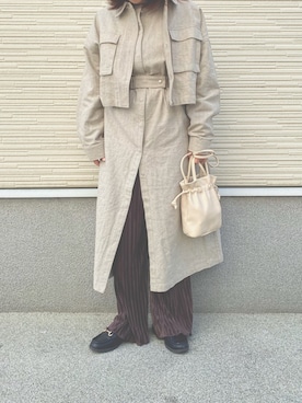 「アパートバイローリーズ」｜「アイテム（その他アウター）」を使った、むぎ🌾さん（レディース・154cm）の春コーディネート