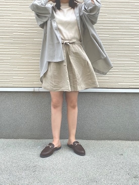 「fifth（フィフス）のフレアショルダーボトルネックニット（ニット/セーター）」を使った、むぎ🌾さん（レディース・154cm）の夏コーディネート
