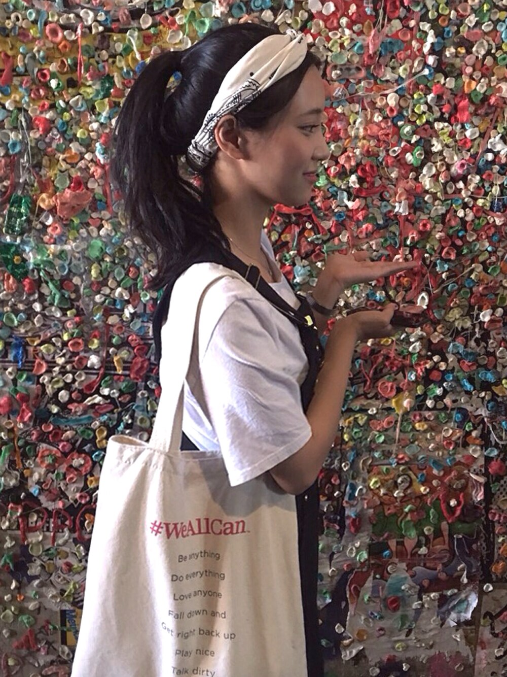 「ootd、daily look、overall、carhartt、hairband、American Eagle、Seattle、USA」｜「lylamillsのRibbon Hairband-Denim (Blue)（ヘアバンド、ブルー系）」を使った、eunjeeさん（レディース・163cm）の夏コーディネートの1枚目の写真
