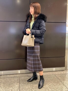 「一押しのアウタースタイル」｜「アイテム（ダウンジャケット/コート）」を使った、natsumiさん（レディース・162cm）の秋コーディネート