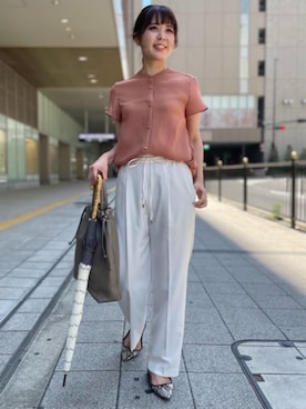 「ビジネス」｜「アイテム（レインシューズ）」を使った、natsumiさん（レディース・162cm）の夏コーディネート
