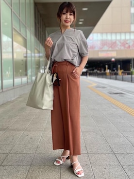 「アイテム（折りたたみ傘）」を使った、natsumiさん（レディース・162cm）の夏コーディネート