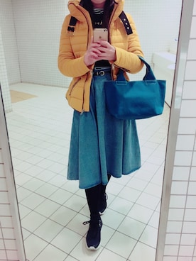 「Ameri（アメリ）のアイテム（スニーカー）」を使った、N.Y.さん（レディース・158cm）の春コーディネート