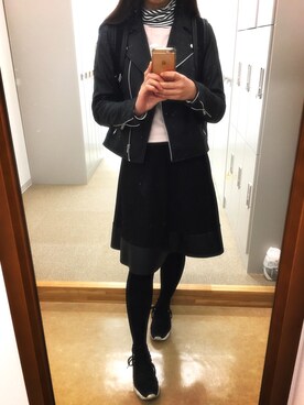 「Ameri（アメリ）のアイテム（スニーカー）」を使った、N.Y.さん（レディース・158cm）の春コーディネート