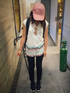 「Ameri（アメリ）のアイテム（スニーカー）」を使った、N.Y.さん（レディース・158cm）の夏コーディネート