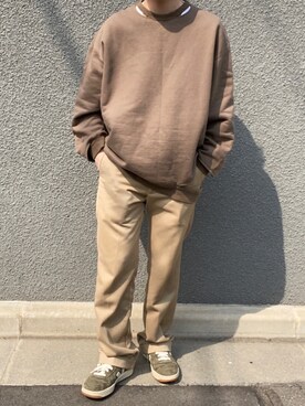 「N.HOOLYWOOD（N.ハリウッド）のアイテム（スウェット）」を使った、水口裕太さん（メンズ・163cm）の春コーディネート