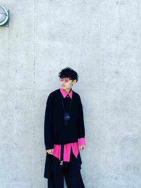 「Yohji Yamamoto（ヨウジヤマモト）のアイテム（ニット/セーター）」を使った、kiiioiiiさん（メンズ・166cm）の春コーディネート