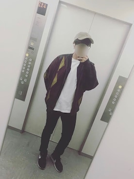 「GU（ジーユー）の（GU）スキニーフィットジーンズ（MEN ⁄ ジーンズ）」を使った、まさきさん（メンズ・179cm）の冬コーディネート