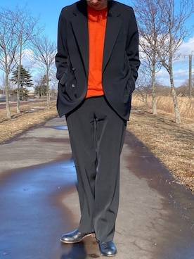 「instagramフォローお願いします」｜「アイテム（ブーツ）」を使った、yuuraさん（メンズ・176cm）の冬コーディネート
