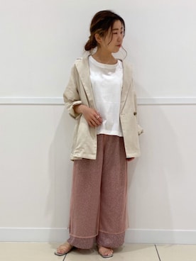 「AS KNOW AS PINKY（アズノゥアズピンキー）のアイテム（ジャケット/アウター）」を使った、etsuko1990さん（レディース・155cm）の春コーディネート