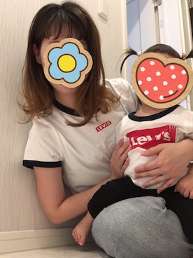 「apres jour（アプレジュール）のアイテム（パンツ）」を使った、emikoさん（キッズ・80cm）の春コーディネート
