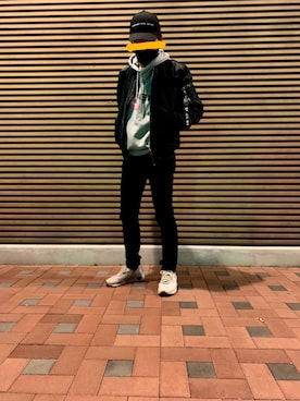 「DIESEL（ディーゼル）のアイテム（MA-1）」を使った、kuririnpaさん（メンズ・170cm）の冬コーディネート