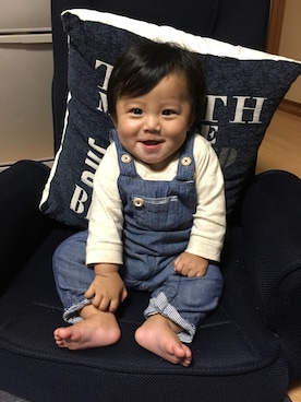 「H&M DIVIDED（エイチアンドエム　ディヴァイデッド）のアイテム（オールインワン・サロペット）」を使った、✓﻿EMさん（キッズ・80cm）の秋コーディネート