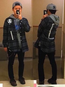 「ANARC of hex（アナークオブヘックス）のアイテム」を使った、アナーキー田中さん（メンズ・171cm）の冬コーディネート