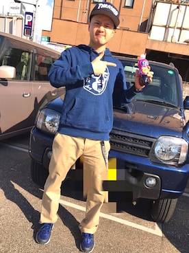 「SABBAT13（サバト）のアイテム」を使った、アナーキー田中さん（メンズ・171cm）の春コーディネート