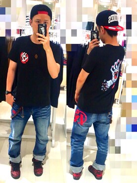 「SABBAT13（サバト）のアイテム」を使った、アナーキー田中さん（メンズ・171cm）の春コーディネート