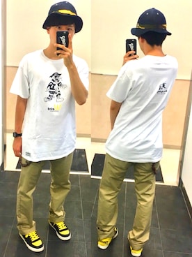 「SABBAT13（サバト）のアイテム」を使った、アナーキー田中さん（メンズ・171cm）の夏コーディネート