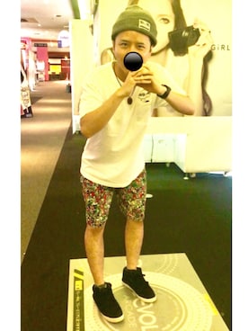 「ROLLING CRADLE（ローリングクレイドル）のアイテム（ニットキャップ/ビーニー）」を使った、アナーキー田中さん（メンズ・171cm）の夏コーディネート
