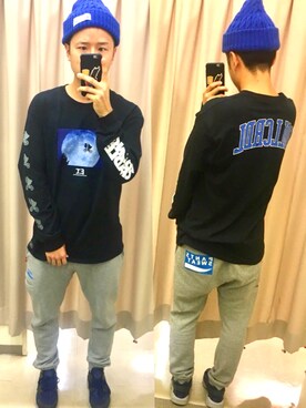 「ROLLING CRADLE（ローリングクレイドル）のアイテム（Tシャツ/カットソー）」を使った、アナーキー田中さん（メンズ・171cm）の秋コーディネート