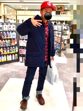 「ROLLING CRADLE（ローリングクレイドル）のアイテム（帽子）」を使った、アナーキー田中さん（メンズ・171cm）の冬コーディネート