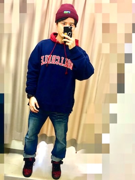 「ROLLING CRADLE（ローリングクレイドル）のアイテム（スウェット）」を使った、アナーキー田中さん（メンズ・171cm）の春コーディネート