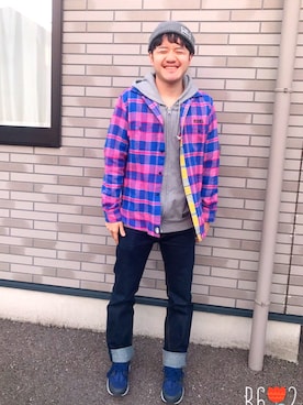 「ROLLING CRADLE（ローリングクレイドル）のアイテム（ニットキャップ/ビーニー）」を使った、アナーキー田中さん（メンズ・171cm）の春コーディネート