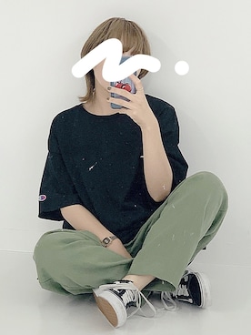 「Factor=（ファクターイコール）のアイテム（パンツ）」を使った、yokopiさん（レディース・150cm）の夏コーディネート