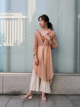 「Chico（チコ）のアイテム（シャツワンピース）」を使った、megumisasakiさん（レディース・169cm）の春コーディネート