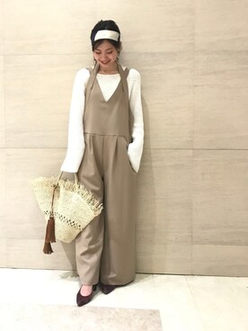 「アイテム（サロペット/オーバーオール、イエロー系）」を使った、DouDou_STAFFさん（レディース・157cm）の冬コーディネート