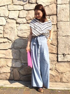 「Viflan（ヴィフラン）のアイテム」を使った、DouDou_STAFFさん（レディース・157cm）の夏コーディネート