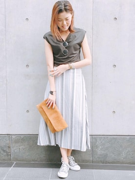 「Viflan（ヴィフラン）のアイテム」を使った、DouDou_STAFFさん（レディース・157cm）の夏コーディネート