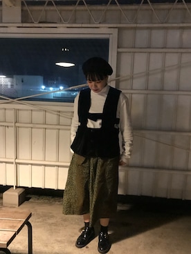 「aie」｜「アイテム（スカート）」を使った、ミさん（レディース・152cm）の秋コーディネート