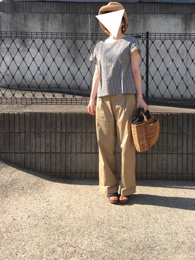 「IENA」｜「アイテム（帽子）」を使った、ukiさん（レディース・154cm）の夏コーディネート