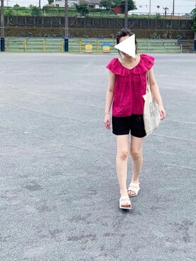 「Balancoire（ブランコアール）のアイテム」を使った、ukiさん（レディース・154cm）の夏コーディネート