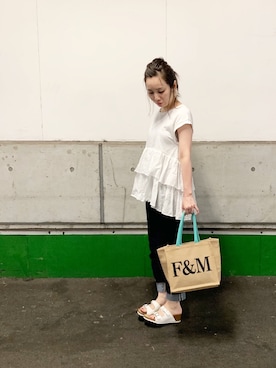 「Balancoire（ブランコアール）のアイテム」を使った、ukiさん（レディース・154cm）の夏コーディネート