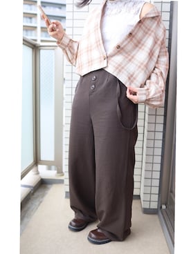 「NICE CLAUP（ナイスクラップ）のアイテム（オールインワン・サロペット）」を使った、えい( ¨̮ )さん（レディース・152cm）の春コーディネート
