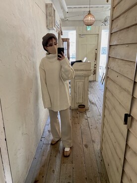 「ハンチング」｜「アイテム（バレエシューズ）」を使った、sayakaさん（レディース・152cm）の秋コーディネート