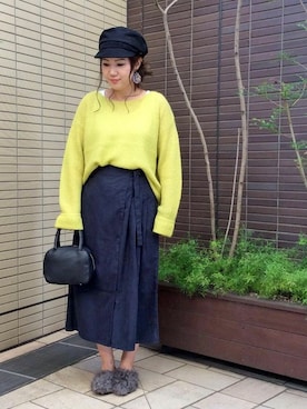 「LBC（エルビーシー）のアイテム（帽子）」を使った、sayaさん（レディース・156cm）の秋コーディネート