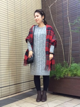 「LBC（エルビーシー）のアイテム（ワンピース/ドレス）」を使った、sayaさん（レディース・156cm）の冬コーディネート