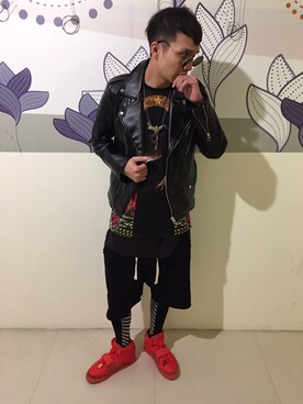 「no brand（ノーブランド）のアイテム（ダウンジャケット/コート）」を使った、Eason Chiuさん（メンズ・173cm）の秋コーディネート