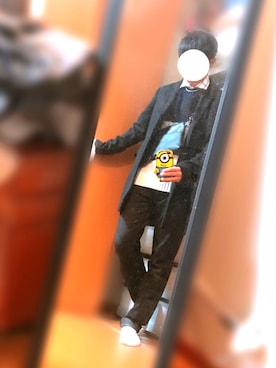 「JUNMEN（ジュンメン）のアイテム（トップス）」を使った、キイダさん（メンズ・165cm）の冬コーディネート