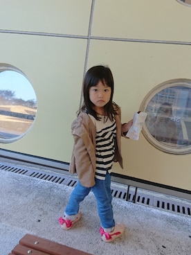 「X-girl（エックスガール）のアイテム」を使った、HuangYa-Linさん（キッズ・110cm）の冬コーディネート