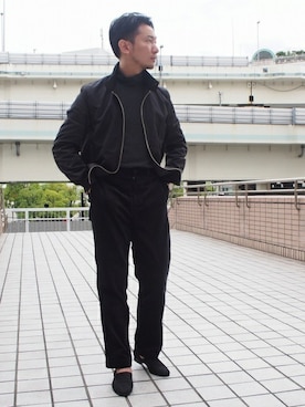 「アイテム（スリッポン）」を使った、YUYAさん（メンズ・173cm）の秋コーディネート