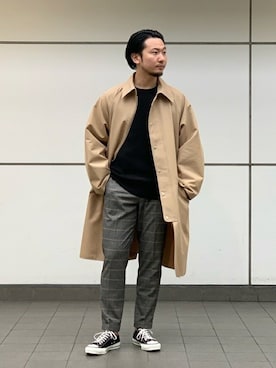 「EDIFICE LA BOUCLE（エディフィスラブークル）のアイテム（その他アウター）」を使った、YUYAさん（メンズ・173cm）の冬コーディネート